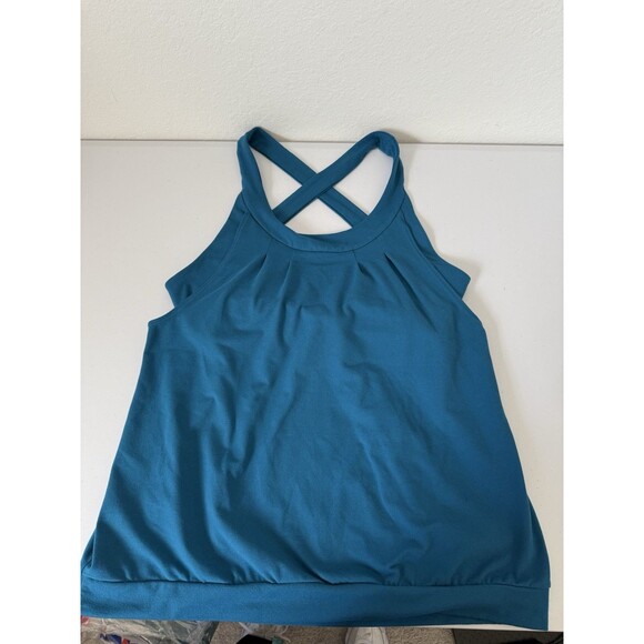 Toad & Co  Alluvial Tank Top Size M Built in Bra Athletic‎ Stretch Pullover Teal - Picture 3 of 12